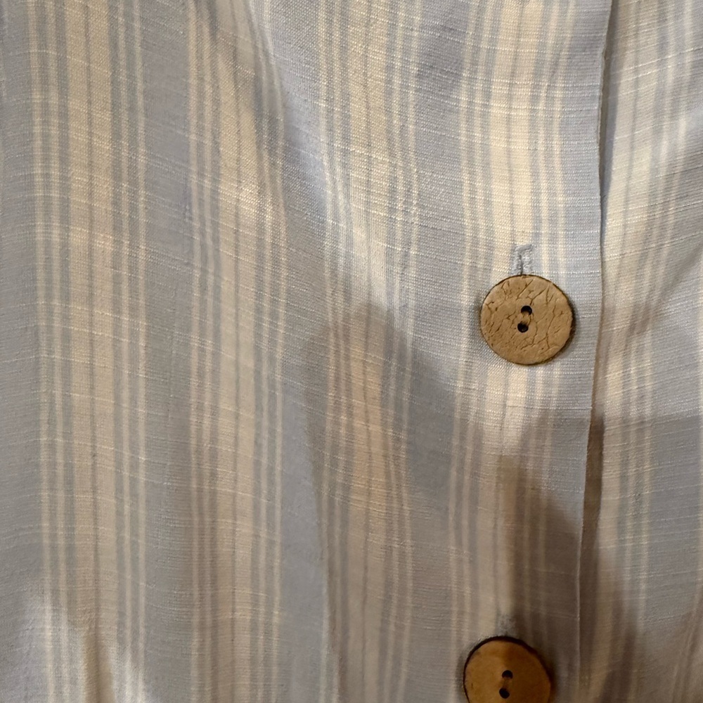 LC Lauren Conrad Light Blue Striped Blouse - Picture 6 of 7